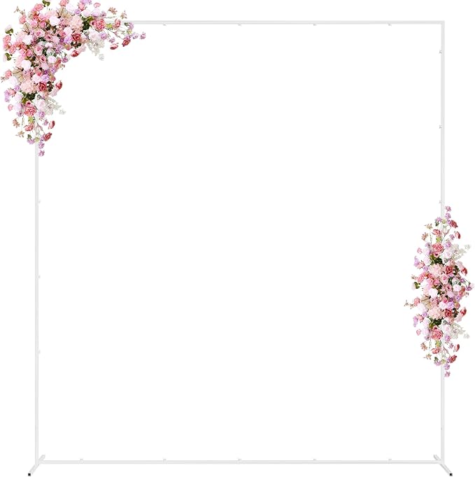 Wokceer Wedding Arch Backdrop Stand Square 7.2 x 6.6 FT White Backdrop Stand by Wokceer