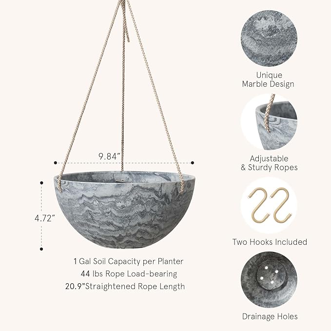 LA JOLIE MUSE Hanging Planter Flower Plant Pots - Image 2