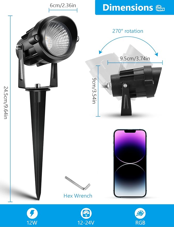 12W RGBW Color Changing Landscape Lights - Image 8