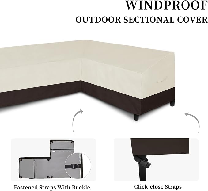 Easy-Going Patio L-Shaped Sectional Sofa Cover, Waterproof Outdoor Sectional - Image 3