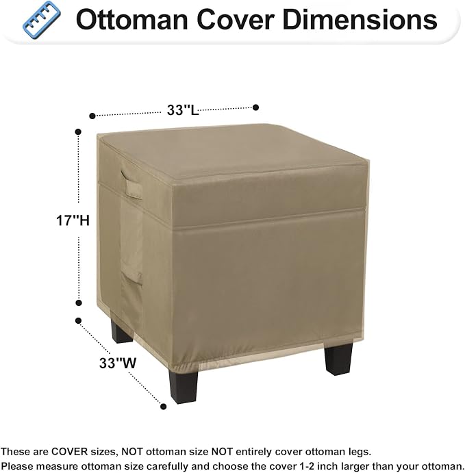 OutdoorLines Outdoor Waterproof Patio Ottoman Covers - Image 2