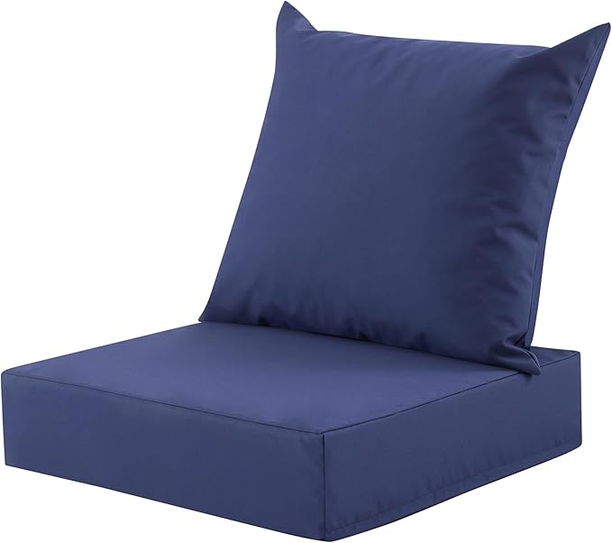 Outdoor Deep Seat Cushion Set, 24x24 Inch Water-Resistant & Fade-Resistant by MuaMelop