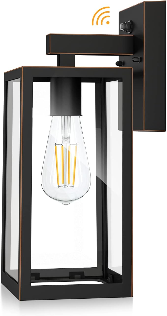 SHINE HAI Dusk to Dawn Outdoor Wall Lantern, Exterior Sensor Light Fixture by ShineHai