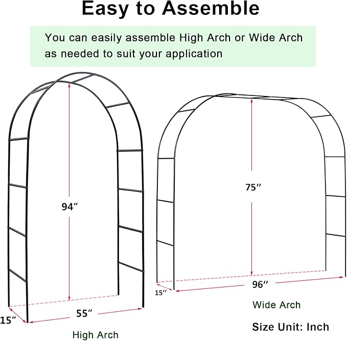 Metal Pergola Arbor, Outdoor Flower Garden Arch Trellis, Steel Garden Arbor - Image 3