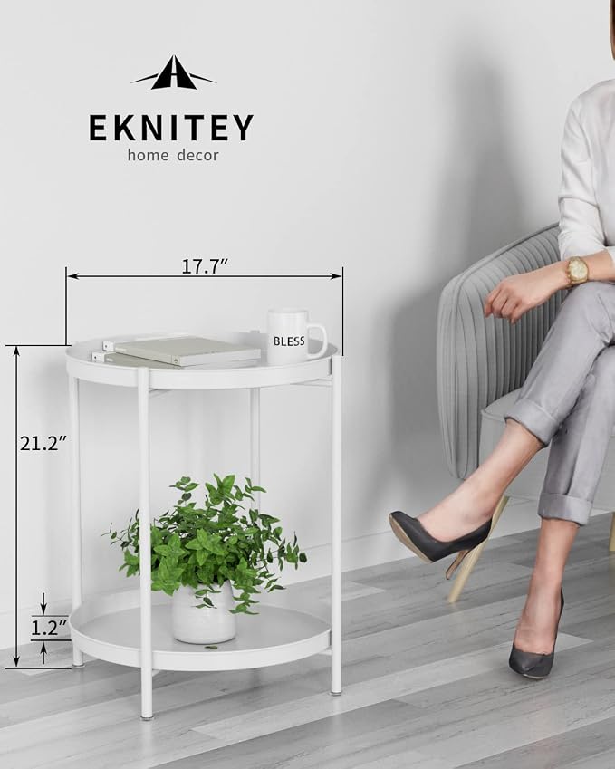 EKNITEY 2 Tier End Table - Image 3
