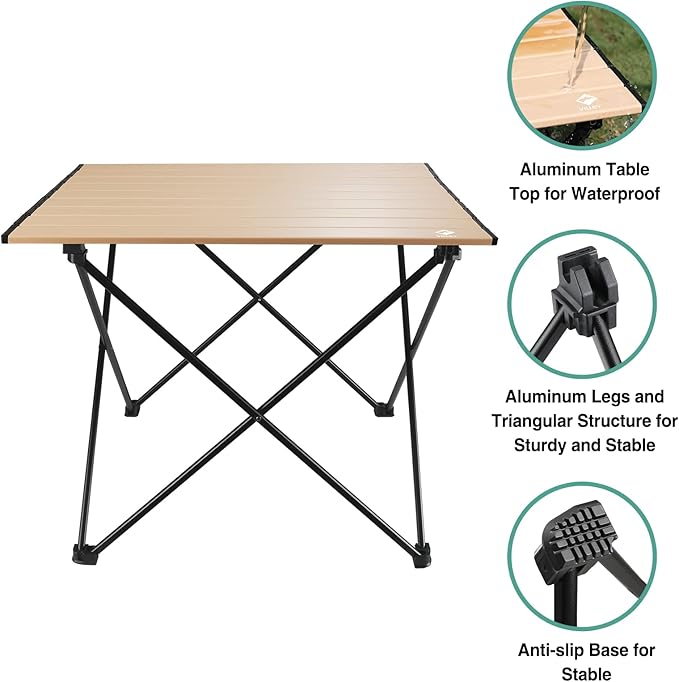 VILLEY Portable Camping Side Table, Ultralight Aluminum Folding Beach Table - Image 5
