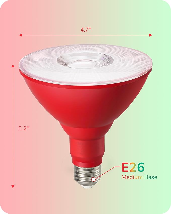 EDISHINE St.Patrick's Day/Easter Decorations PAR38 Red & Green LED Flood Light - Image 7