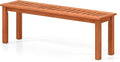 Tangkula 47 Inch Patio Wood Bench, 2-Person Backless Bench w/Slatted Seat by TANGKULA