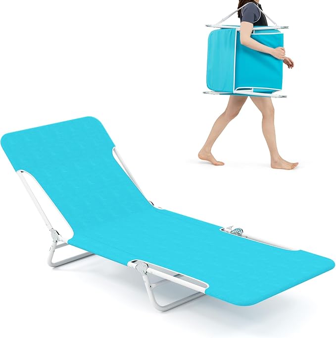 GYMAX Tanning Chair, 330lbs Capacity & Shoulder Strap, Portable Layout - Image 9