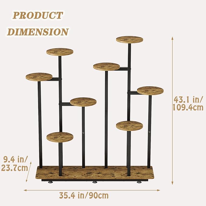 Plant Stand Indoor 9 Tier 11 Potted Multiple Flower Pot Holder - Image 3