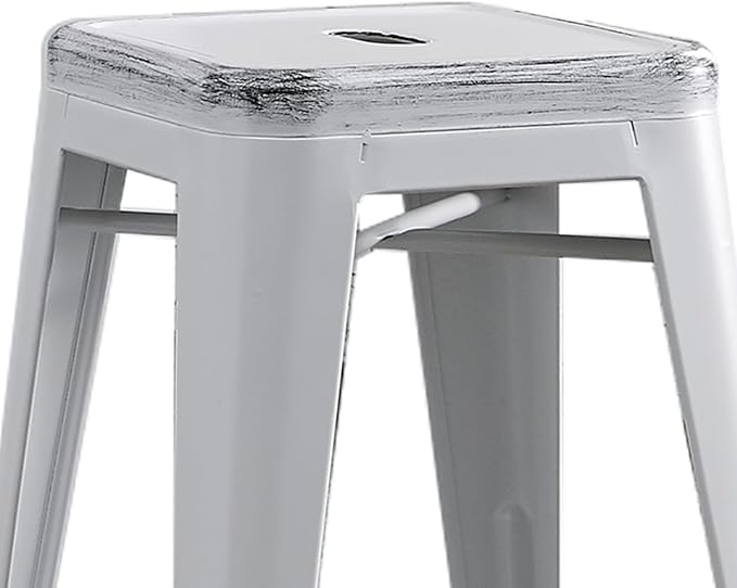 AC Pacific 24” Metal Backless Barstool Set of 2 – Country Rustic Style - Image 6