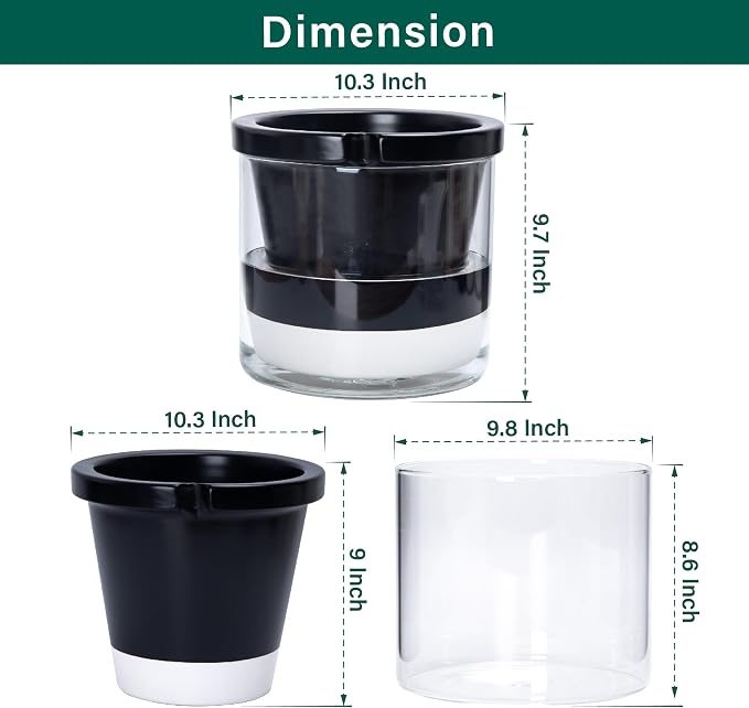 D'vine Dev 10 Inch Design Self Watering Planter - Image 3
