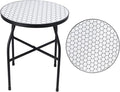 VCUTEKA Mosaic Outdoor Side Table, Round Rustproof Patio Table by VCUTEKA