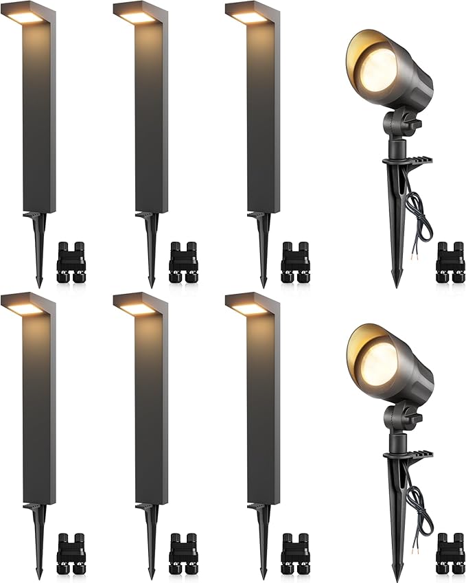 SUNVIE LED Low Voltage Landscape Lighting Kit 12V-24V Aluminum Low Voltage by SUNVIE