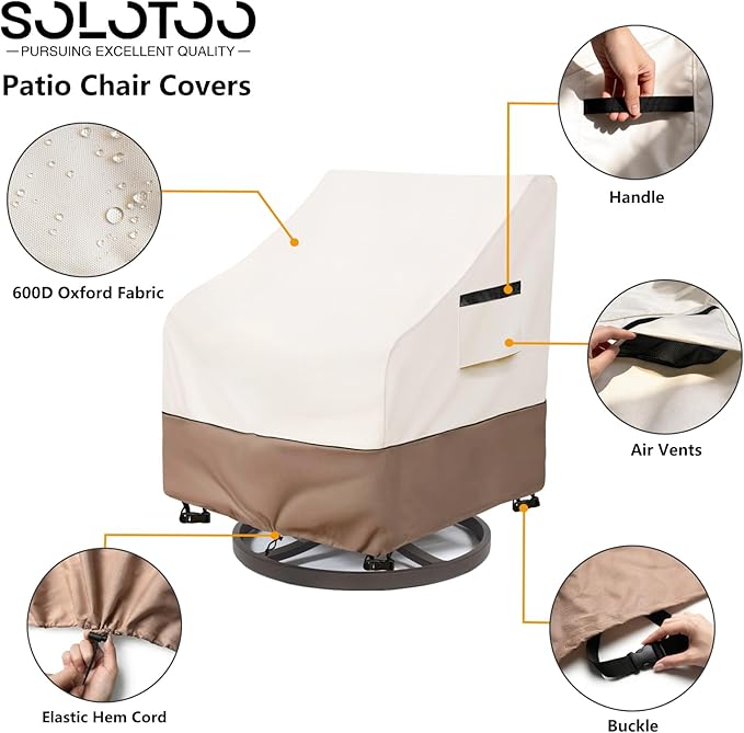 Patio Chair Covers Waterproof Heavy Duty Patio Furniture Covers, 33W x 35D x - Image 4