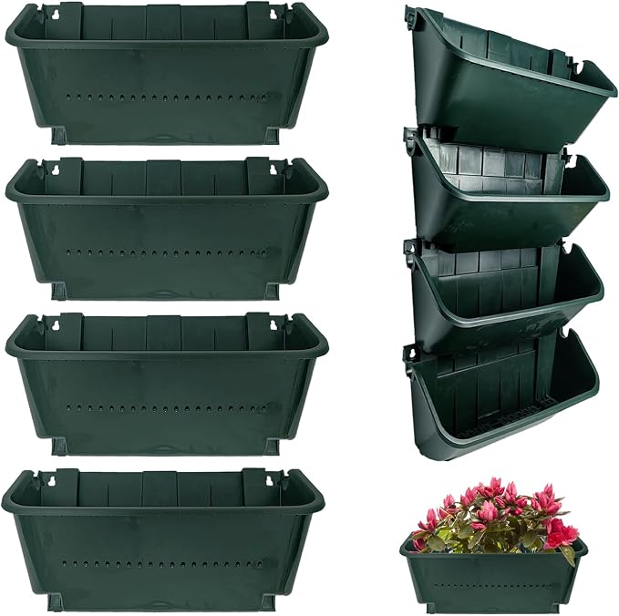 Self-Watering Wall Mounted Planter Set, Indoor and Outdoor Vertical Planter by Unknown
