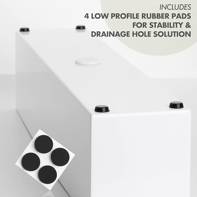 DR&Co Modern White Rectangle Planter Box, Narrow Box - Image 4