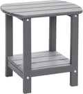 Adirondack Outdoor Side Table, 16.5” HDPE Small Patio Table by LOENIY