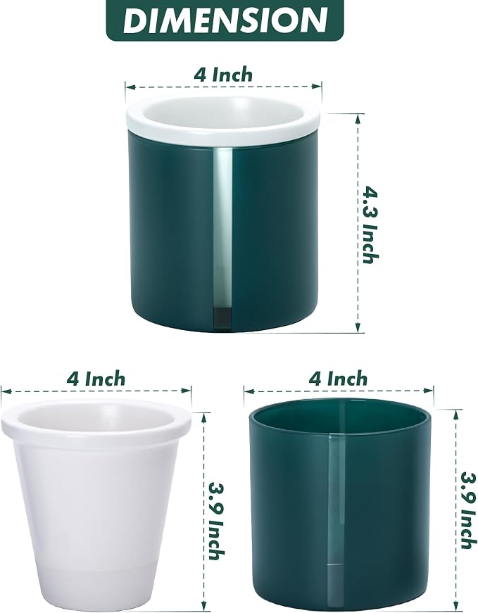 D'vine Dev 4 Inch Design Self Watering Planter - Image 3