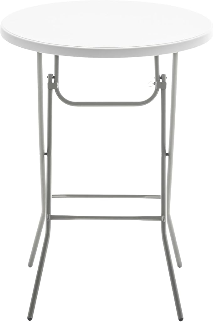 BTExpert 32" Round 43" Bar Height White Granite Plastic Folding Table Portable - Image 5