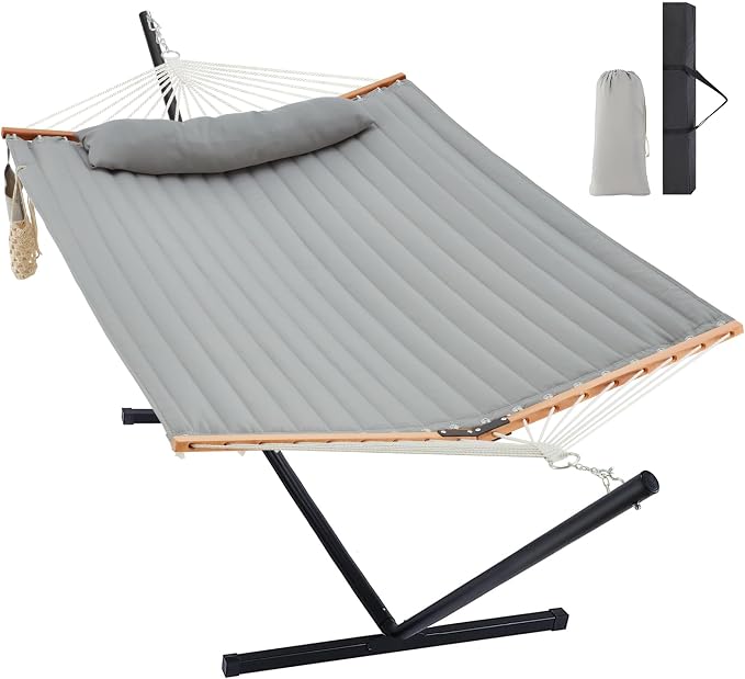 Two Person Hammock with Stand for Outside Heavy Duty, Outdoor Patio Hammock by HomgavaLiveWhatYouLove
