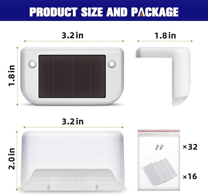 APONUO Solar Deck Lights 16 Pcs, Solar Step Lights Outdoor Waterproof Led Fence - Image 7
