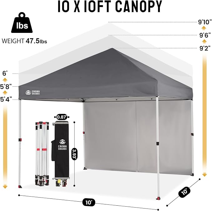 CROWN SHADES 10X10 Comercial Instant Canopy Pop Up Tent - Image 2