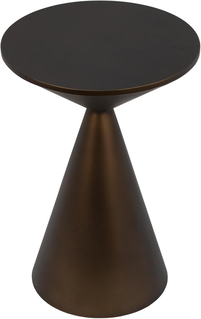 Small Drink Table, Round Martini Table, Drum End Table Side Table, Metal Accent - Image 4