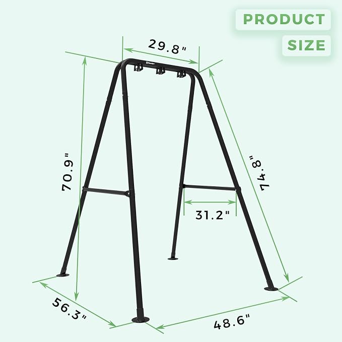 G TALECO GEAR Hammock Chair Stand, Heavy-Duty Steel 300LBS Multi-Use Hammock - Image 6