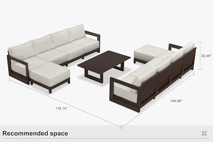PURPLE LEAF Patio Furniture Set L-shaped Outdoor Couch - Image 9