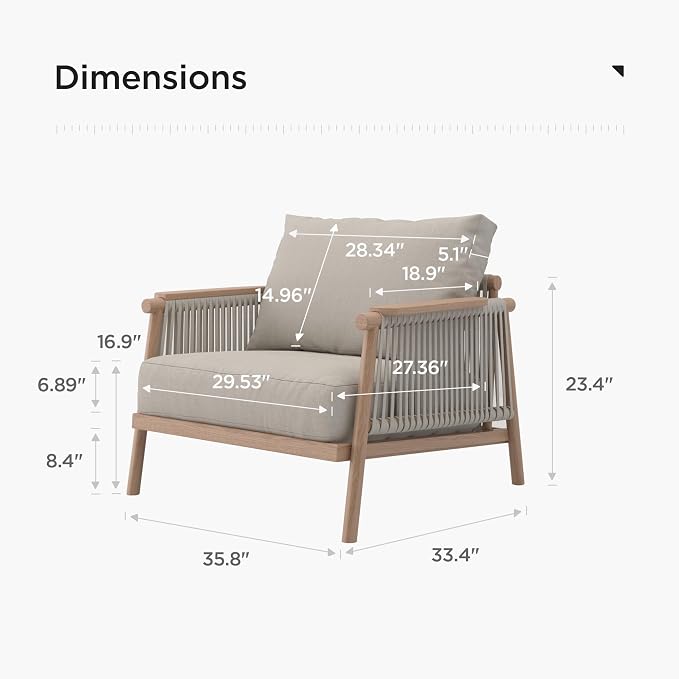 Acanva Modern All-Weather Aluminum Outdoor Patio Sofa - Image 2