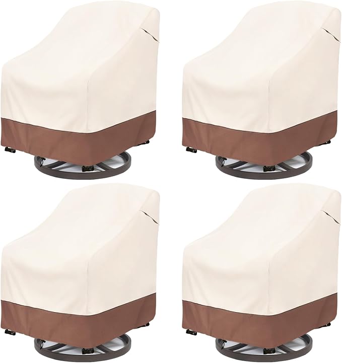 okcool Patio Swivel Chair Cover 4 Pack, Waterproof Heavy Duty Outdoor Chair by Okcool