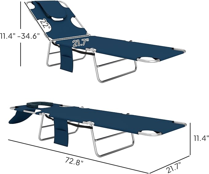 Outsunny Chaise Lounge Chair Outdoor - Image 3