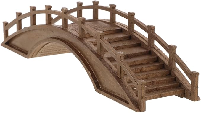 Miniature Wooden Arch Bridge Figurine by Yardenfun