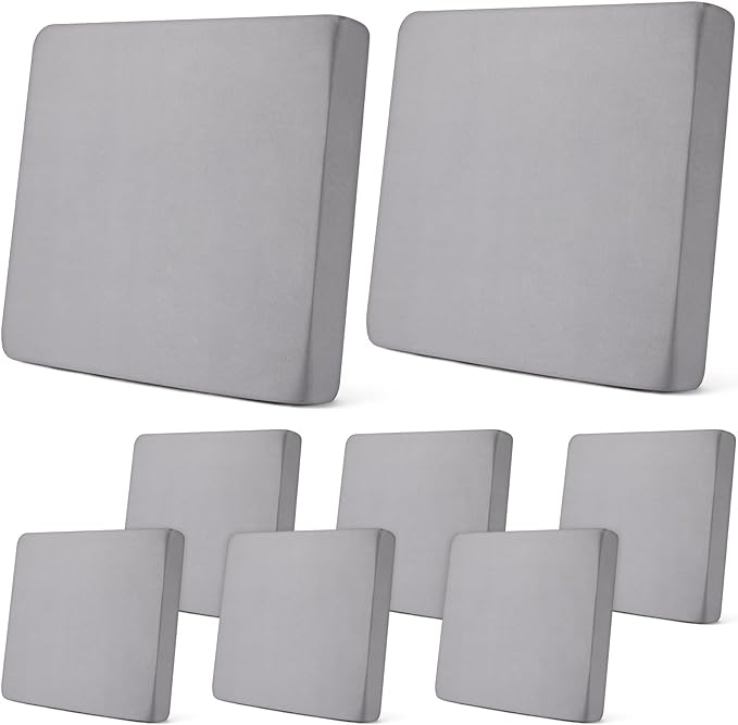 Newwiee 8Pcs Patio Cushion Covers Stretch Outdoor Cushion Cover Replacement by Newwiee