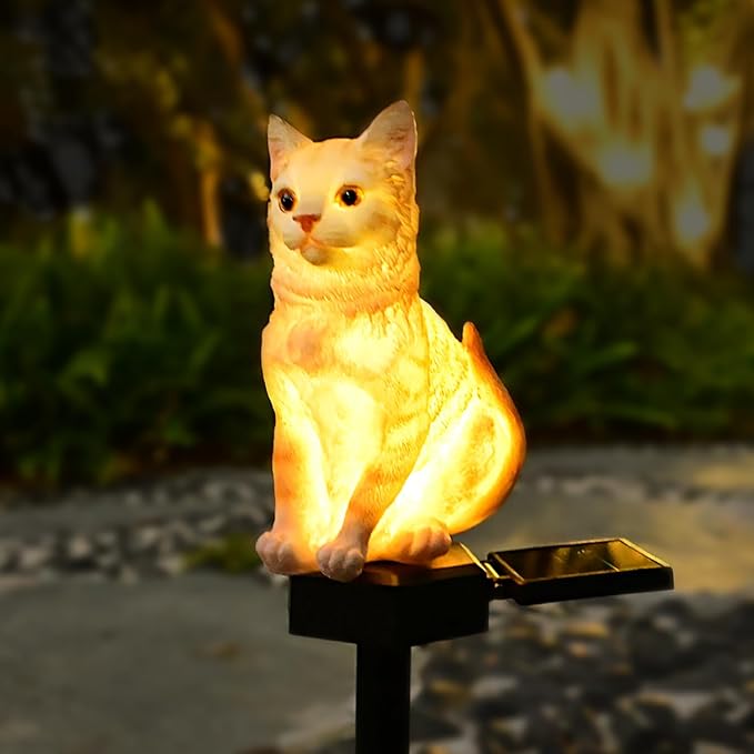 Cat Solar Light Ornaments Garden Decor Outdoor Lawn Decorations Cute Animal - Image 3