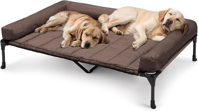Veehoo Cooling Elevated Dog Bed Add Removable Waterproof Bolster Cushion Mat by Veehoo