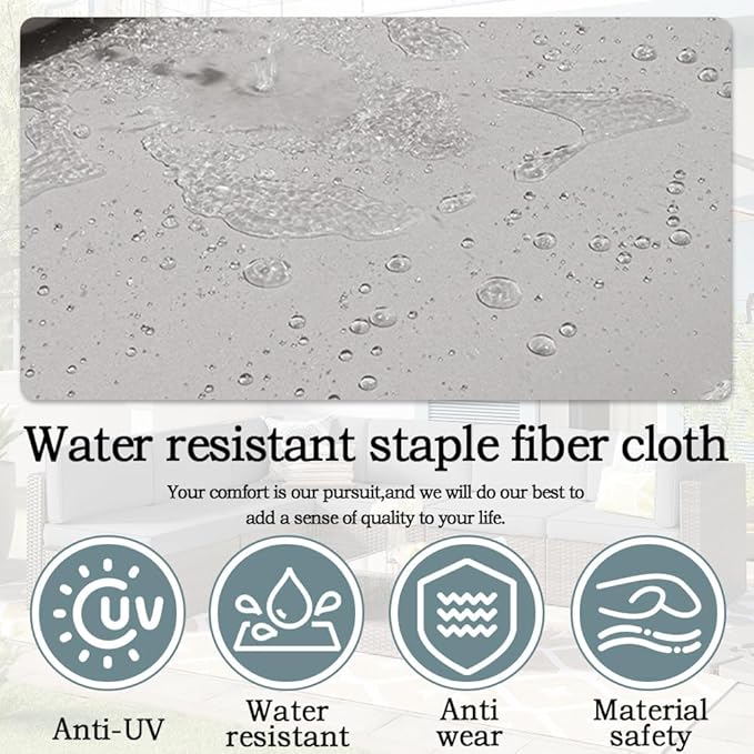 14Pcs Outdoor Cushion Covers Replacement Washable w/Zipper - Image 6