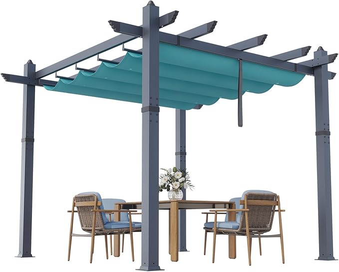 10x10 Ft Outdoor Pergola Metal Gazebo - Image 2