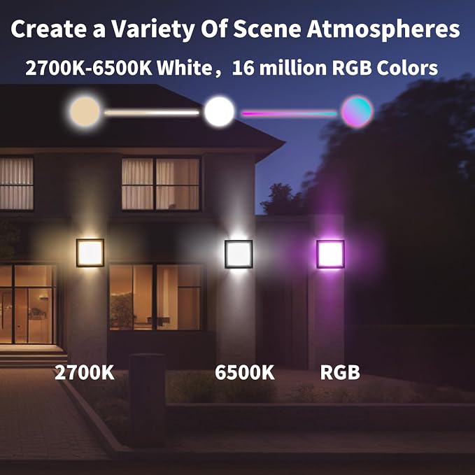 LANFU LED Smart Wall Sconce Light RGB Outside Light - Image 4