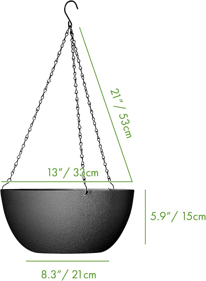 WOUSIWER 13 inch 2Pack Large Hanging Planters - Image 2