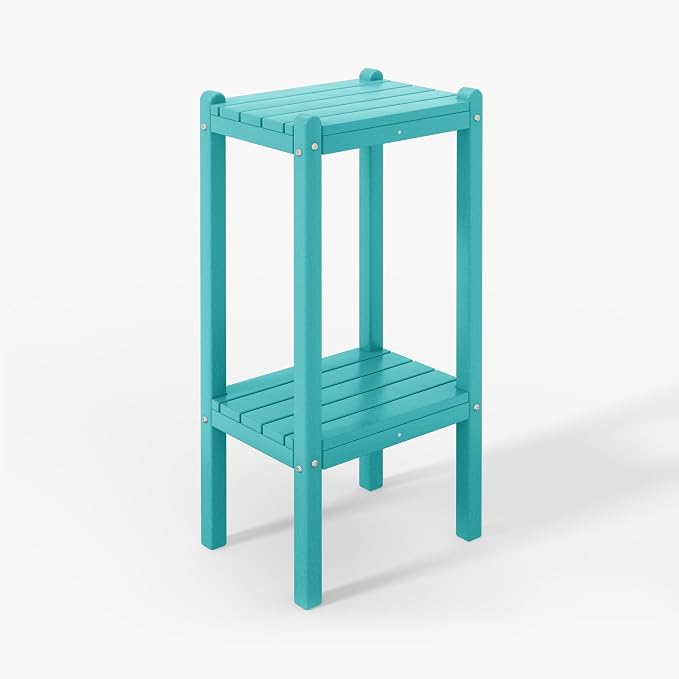 WestinTrends Malibu 36" Outdoor Adirondack HDPE 2-Tier Patio Side Table - Image 10