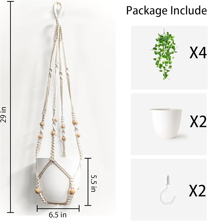Comtelek 2 Packs Fake Hanging Plant - Image 3