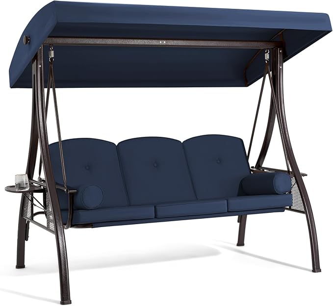 HOMREST 3 Person Outdoor Porch Swing - Image 9