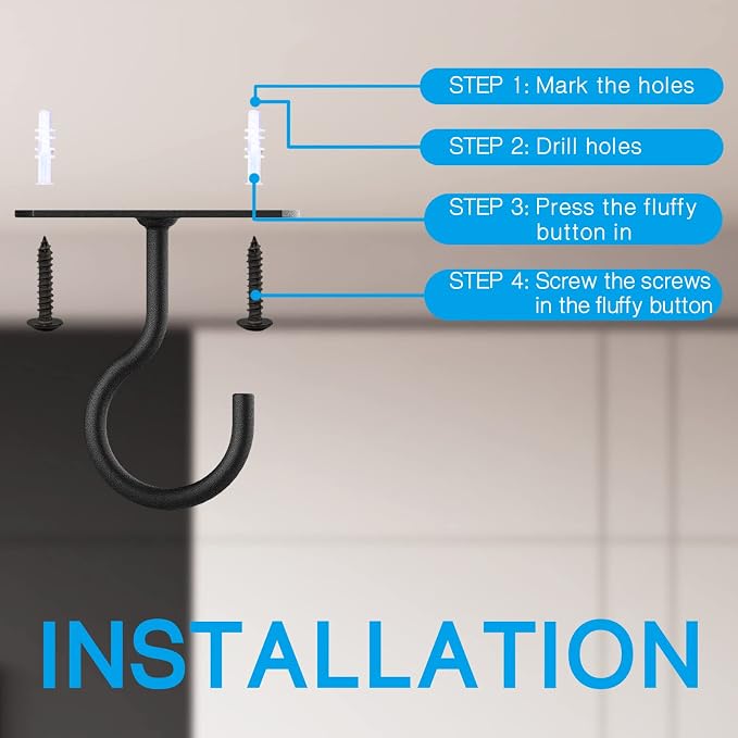 4in Ceiling Hooks for Hanging Plants 4Pack for Plants - Image 3