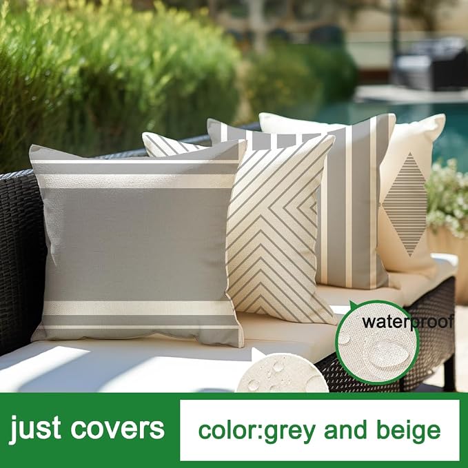 RABUSOFA Outdoor Pillow Covers 18x18 inch Waterproof - Image 4