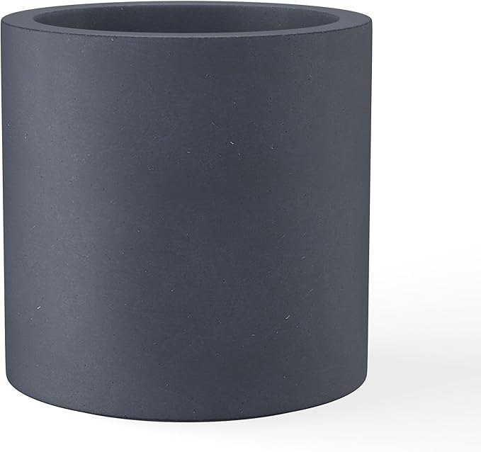 Kante 9.8" Dia Round Concrete Planter, Modern Style Large Cylindrical Plant Pot by Kante