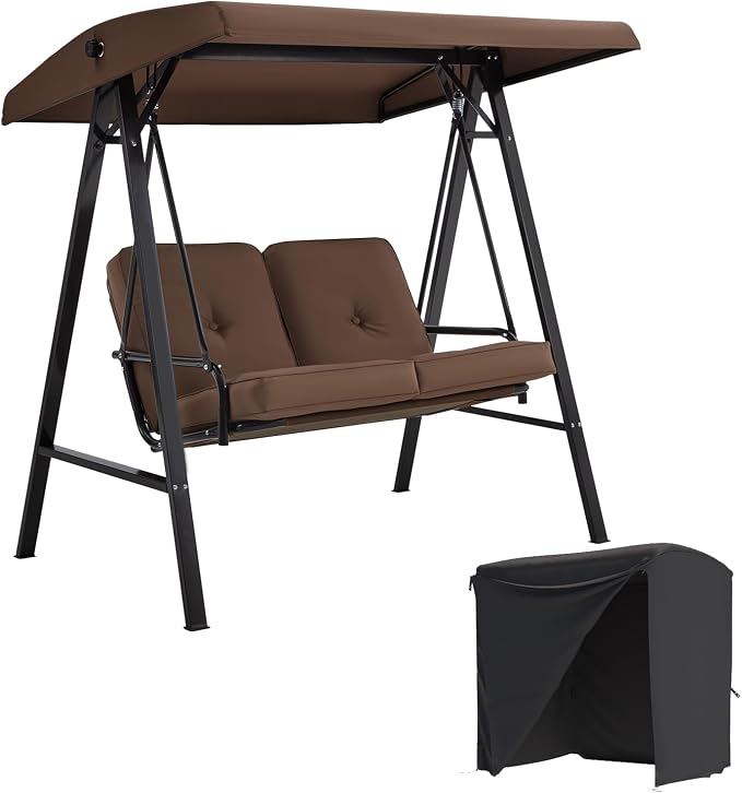AECOJOY 2-Seat Outdoor Patio Swing Chair by AECOJOY