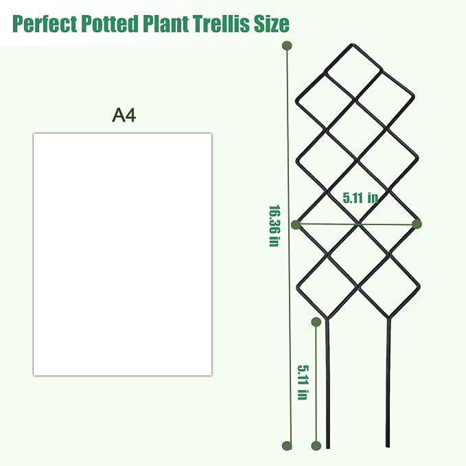 Metal Trellis for Climbing Plants Indoor, 16.36 inch Small Trellis for Potted - Image 6