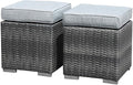 Patiorama 2 Pieces Assembled Outdoor Patio Ottoman, Indoor Outdoor All-Weather by Patiorama